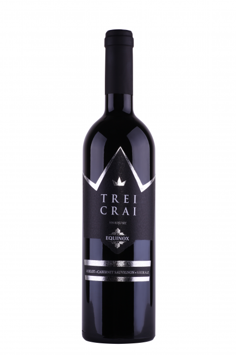 VIN ÎN STICLĂ - TREI CRAI - SHIRAZ, MERLOT & CABERNET SAUVIGNON - ROSU SEC - EQUINOX WINERY 0.75L