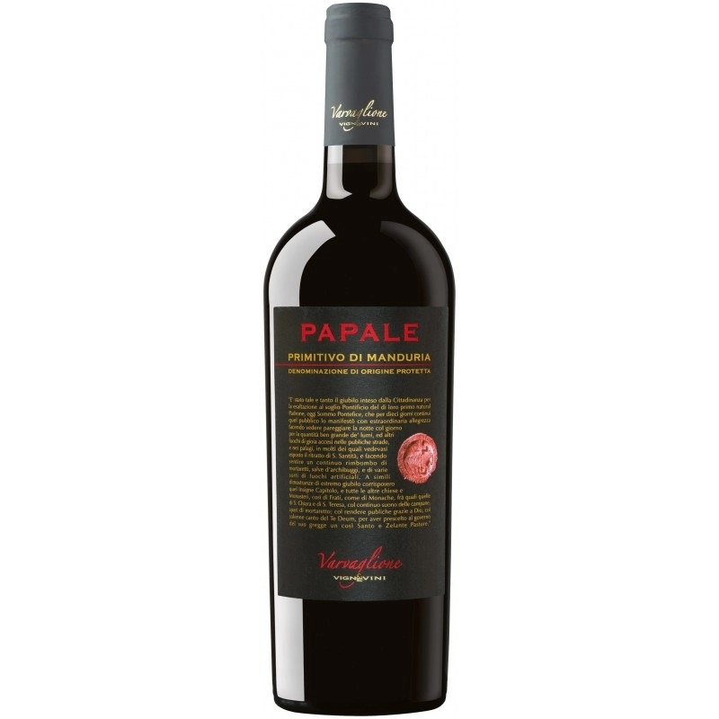 VIN ÎN STICLĂ ITALIA - VARVAGLIONE PAPALE PRIMITIVO DI MANDURIA - ROSU SEC - VARVAGLIONE VIGNE & VINI 0.75L