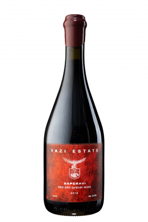 VIN ROȘU ÎN STICLĂ - VAZI ESTATE SAPERAVI - ROSU SEC - LTDVAZI QVEVRI WINE 0.75L