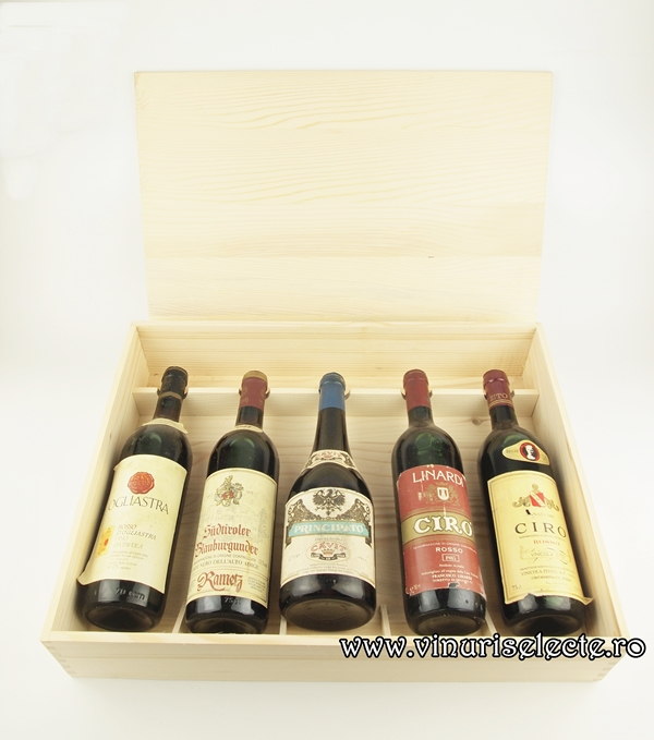 Cutie lemn masiv 5 sticle de vin 48.5x37x10 [2]