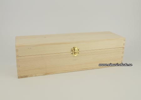 Ambalaje vin - Cutie lemn masiv 1 sticla de vin 33x8.5x8.5