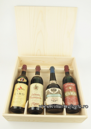 Cutie lemn masiv 4 sticle de vin 38x37x10.5 [1]