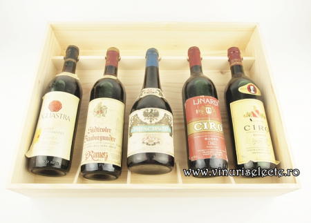 Cutii Lemn (5 sticle) - Cutie lemn masiv 5 sticle de vin 48.5x37x10