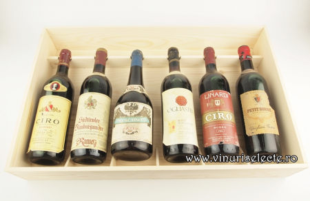 Cutii Lemn (6 sticle) - Cutie lemn masiv 6 sticle de vin 58x37x10