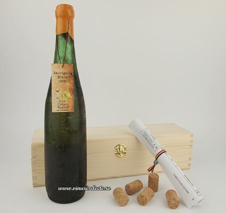 Vin Alb - Sauvignon Blanc 1976 Cotesti in cutie lemn