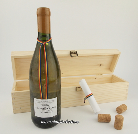 1990-1999 - Sauvignon Blanc 1990 Valea Calugareasca in cutie lemn