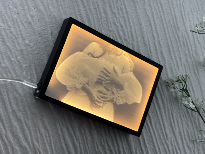 Litofană 3D iluminată USB-C – Decor personalizat din fotografie [3]