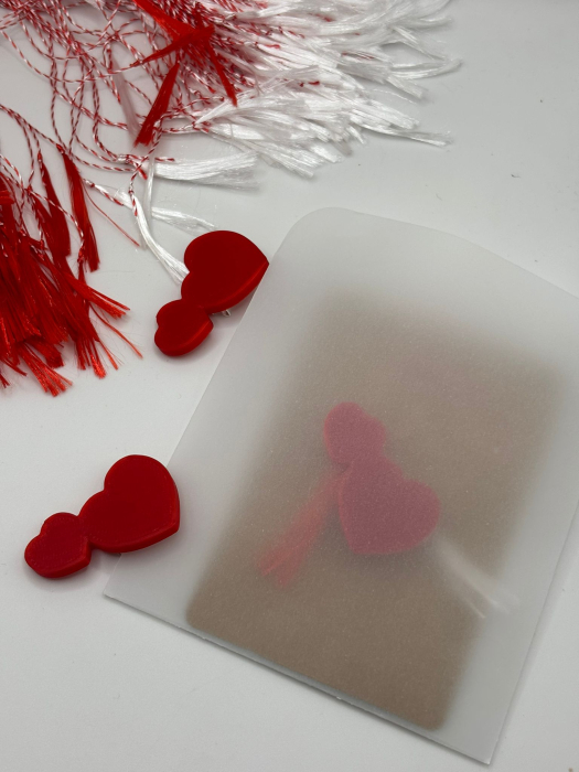 Mărțișor 2 Inimioare Printat 3D – Broșă Romantică 1 Martie [2]