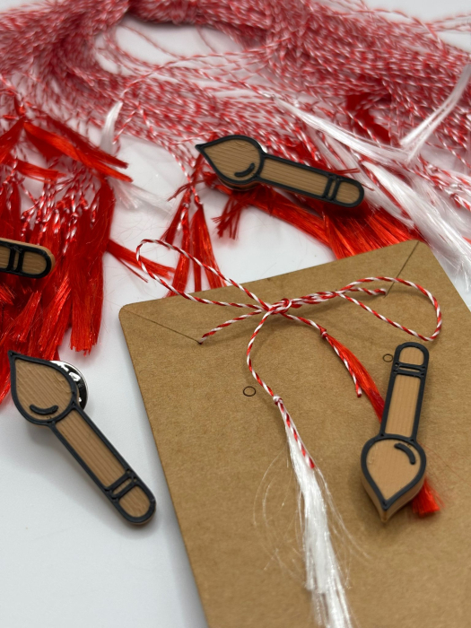 Mărțișor Artă Printat 3D – Pensulă sau Paletă | 1 Martie [2]