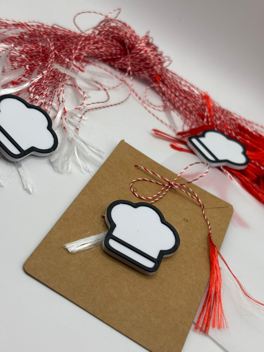 Mărțișor Bonetă de Bucătar Printat 3D – Broșă Originală 1 Martie [2]