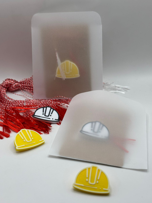 Mărțișor Cască Protecție Printat 3D – Galben sau Alb | 1 Martie [2]