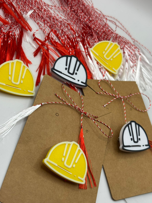 Mărțișor Cască Protecție Printat 3D – Galben sau Alb | 1 Martie [5]