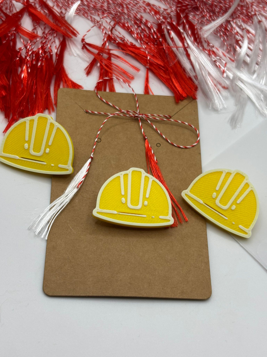 Mărțișor Cască Protecție Printat 3D – Galben sau Alb | 1 Martie [4]