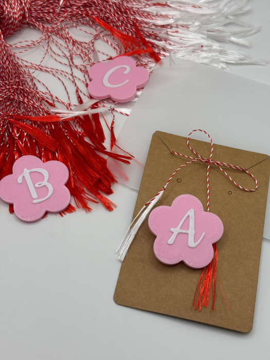 Mărțișor Floare cu Inițială Personalizată – Printat 3D [3]