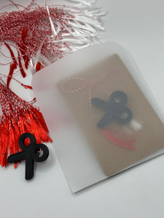 Mărțișor Foarfecă Printat 3D – Broșă Originală 1 Martie [3]