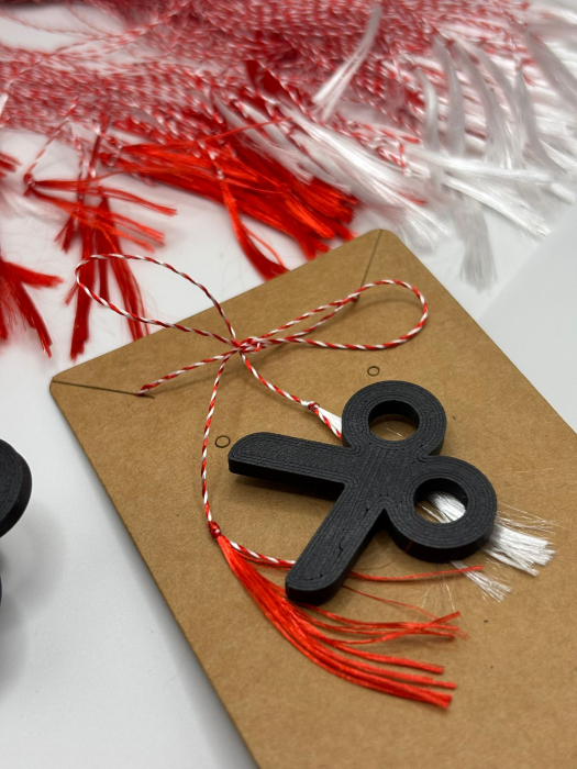 Mărțișor Foarfecă Printat 3D – Broșă Originală 1 Martie [2]