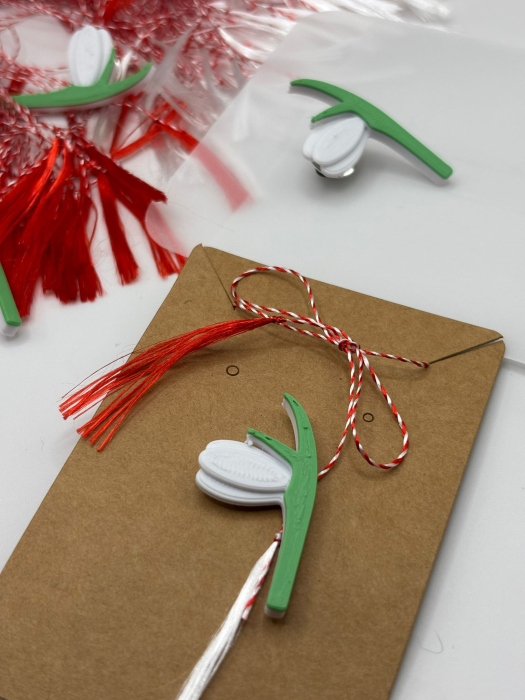 Mărțișor ghiocel printat 3D cu broșă | 1 Martie [2]