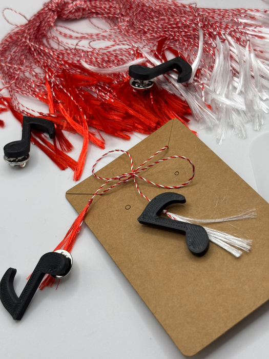 Mărțișor Muzică printat 3D cu broșă | Cadou 1 Martie [2]