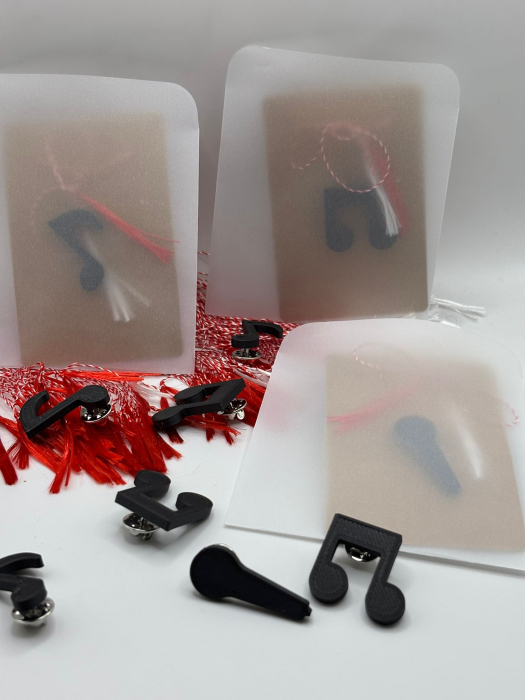 Mărțișor Muzică printat 3D cu broșă | Cadou 1 Martie [4]