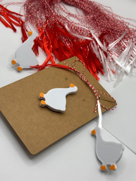 Mărțișor gâscă printat 3D cu broșă | 1 Martie [2]