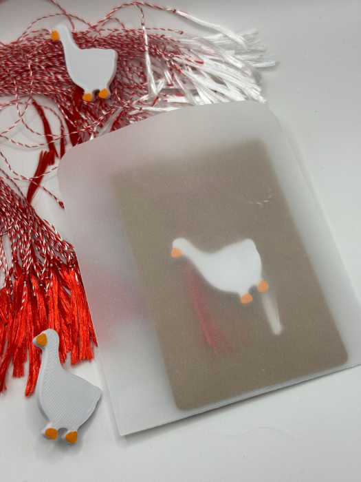 Mărțișor gâscă printat 3D cu broșă | 1 Martie [4]