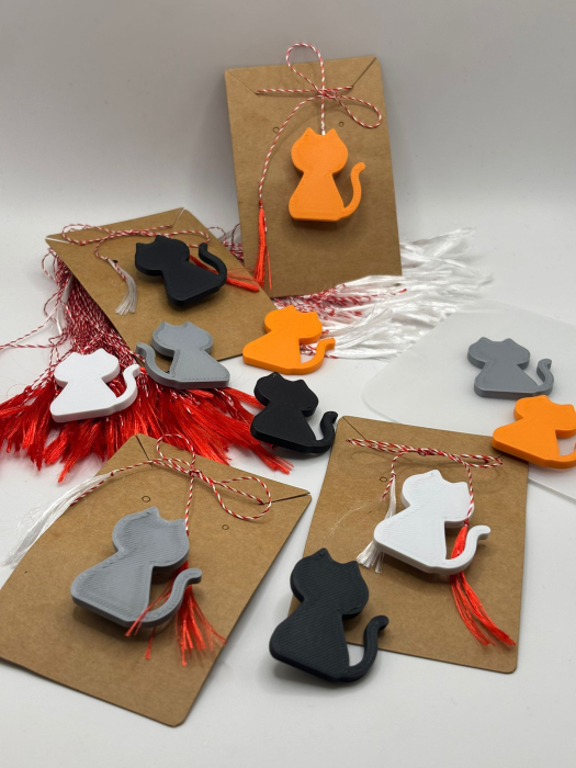Mărțișor Pisică Printat 3D – Broșă 1 Martie (4 Culori) [4]