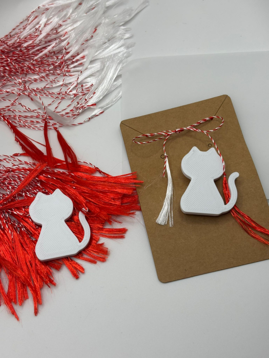 Mărțișor Pisică Printat 3D – Broșă 1 Martie (4 Culori) [2]