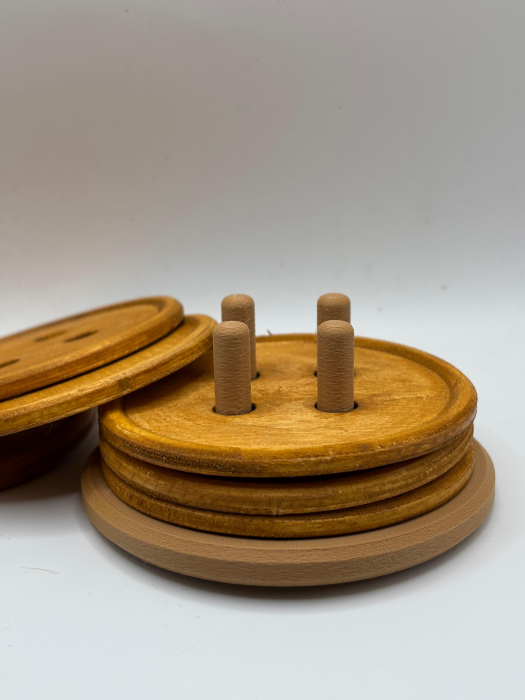 Pachet promoțional – set 6 suporturi pahare formă de nasture + suport depozitare [3]