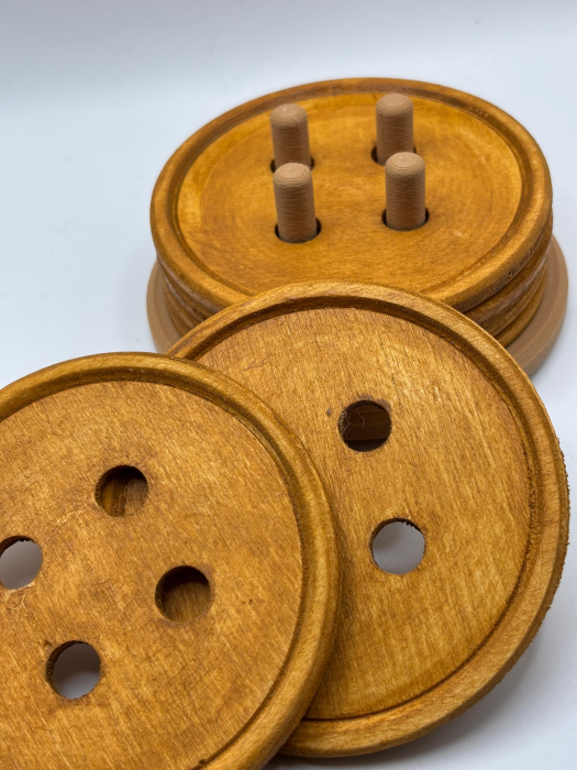 Pachet promoțional – set 6 suporturi pahare formă de nasture + suport depozitare [4]