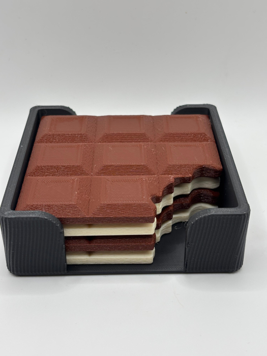 Set promo coastere ciocolată muscata printate 3D – 4 buc + suport [3]