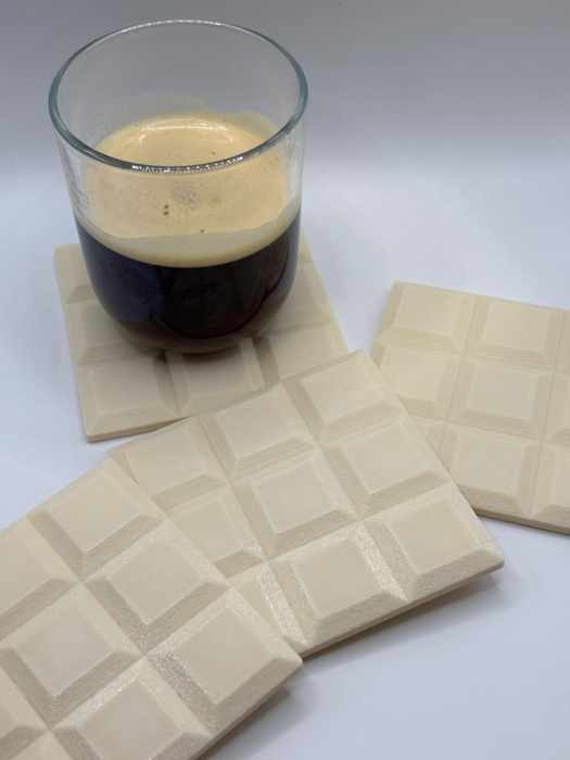 Coaster printat 3D – ciocolată albă | suport cană 9x9 cm [3]