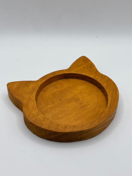 Suport pentru cană / pahar din lemn – pisica [2]