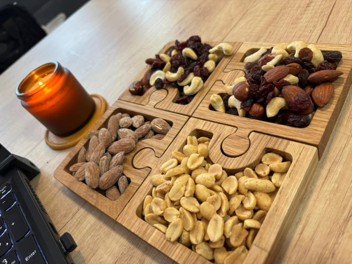 Tăviță Puzzle din Lemn Masiv de Stejar 20x20 cm | Servire Premium [7]