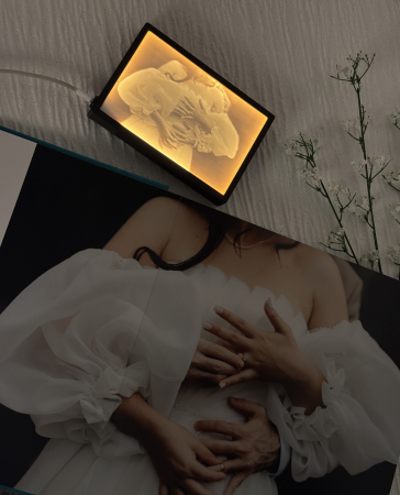 Accesorii casa - Litofană 3D iluminată USB-C – Decor personalizat din fotografie