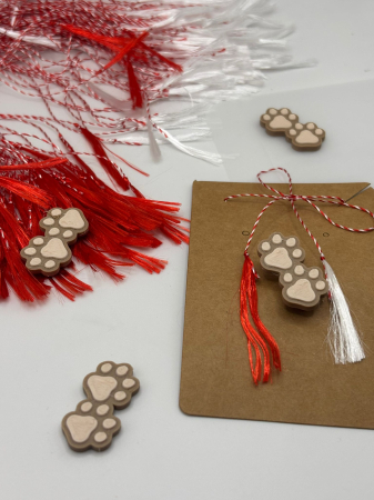 Produse sezoniere - Mărțișor 2 Lăbuțe Printat 3D – Broșă 1 Martie