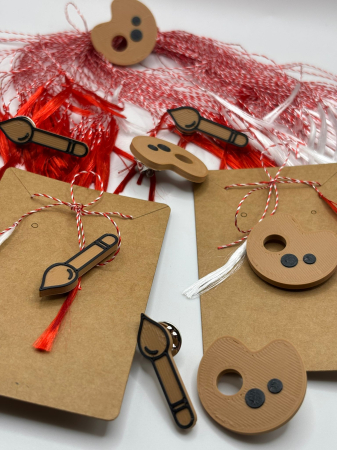 Produse sezoniere - Mărțișor Artă Printat 3D – Pensulă sau Paletă | 1 Martie