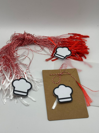 Produse sezoniere - Mărțișor Bonetă de Bucătar Printat 3D – Broșă Originală 1 Martie