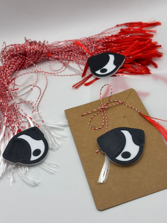 Produse sezoniere - Mărțișor Cap de Cățel Printat 3D – Broșă Originală 1 Martie