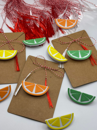 Mărtișor - Mărțișor Citrice Printat 3D – Portocală, Lime sau Lămâie | 1 Martie
