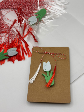 Produse sezoniere - Mărțișor lalea mare printat 3D cu broșă | 1 Martie