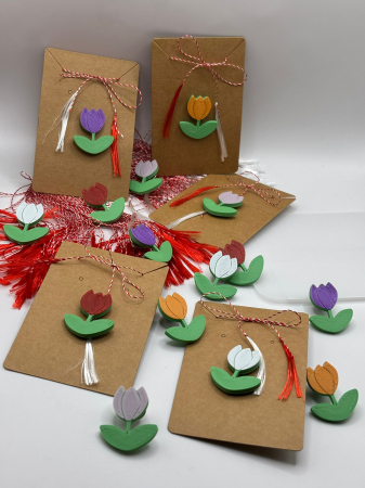 Mărtișor - Mărțișor lalea mică printat 3D – broșă modernă de 1 Martie