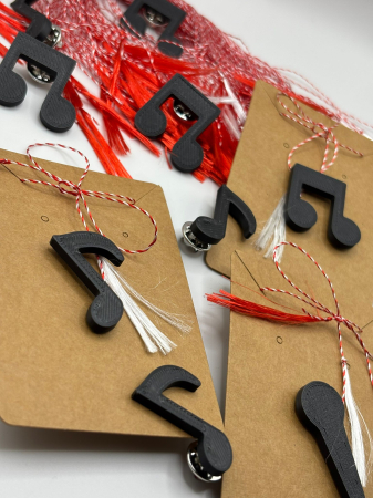 Mărtișor - Mărțișor Muzică printat 3D cu broșă | Cadou 1 Martie