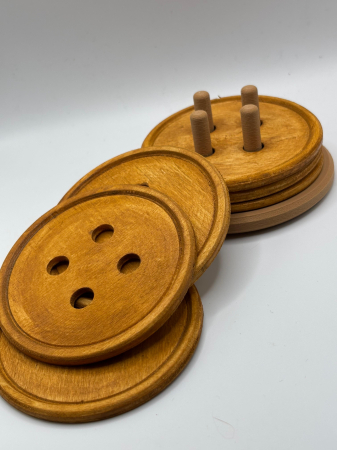 Pachete Promoționale - Pachet promoțional – set 6 suporturi pahare formă de nasture + suport depozitare