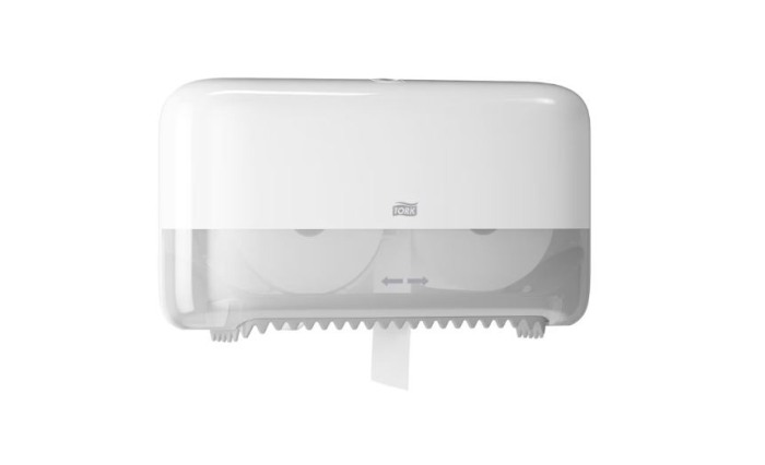 Dozator de hÃ¢rtie igienicÄƒ rolÄƒ medie, Tork, fÄƒrÄƒ tub, alb [2]