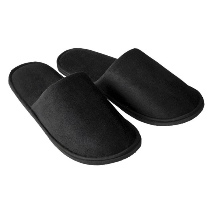 Papuci inchisi in fata din bumbac 100%, velour negru [3]