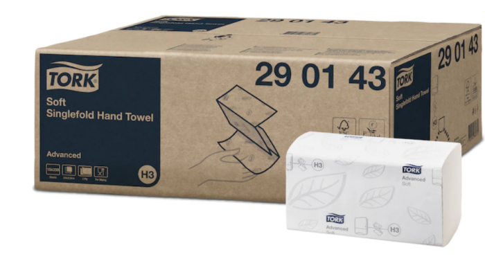 Prosoape hartie pliate Premium, 2 straturi, 250 buc/pachet, Tork Soft Singlefold [2]