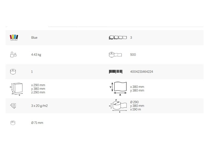 Prosop industrial Katrin XXL, 3 straturi,  albastru 500 portii [2]