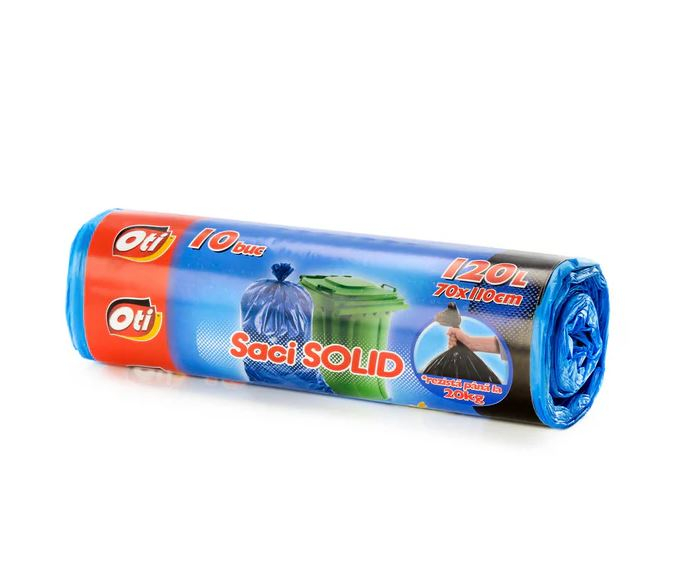Saci menajeri SOLID, 120L, albastru, 10 buc./rola [1]