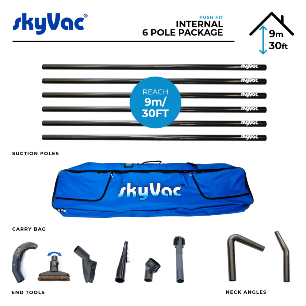 Set poli telescopici din carbon pentru aspirare la inaltime – 9 m [1]