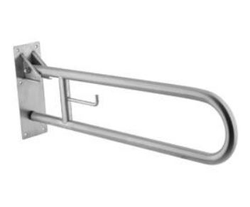 Dispensere / Dozatoare - Bara de sustinere rabatabila cu suport de hartie igienica, fixare pe perete, 738 mm